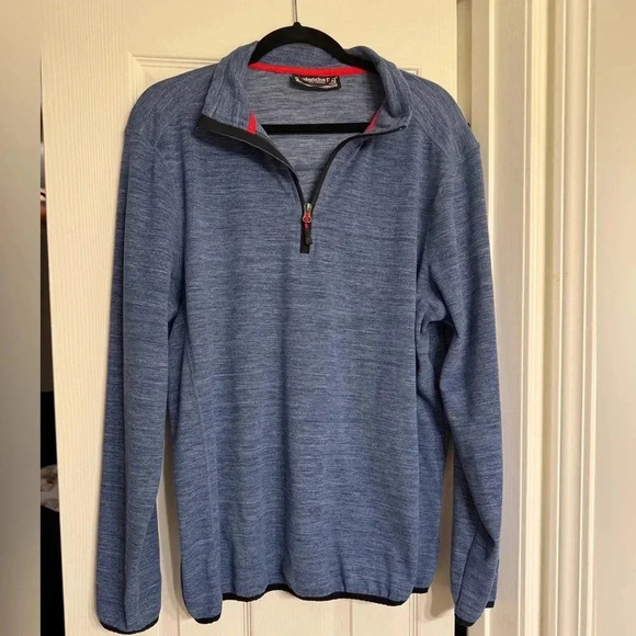 Avalanche Men's Quarter Zip Stand Up Collar Top, Blue, Size M - Picture 3 of 5